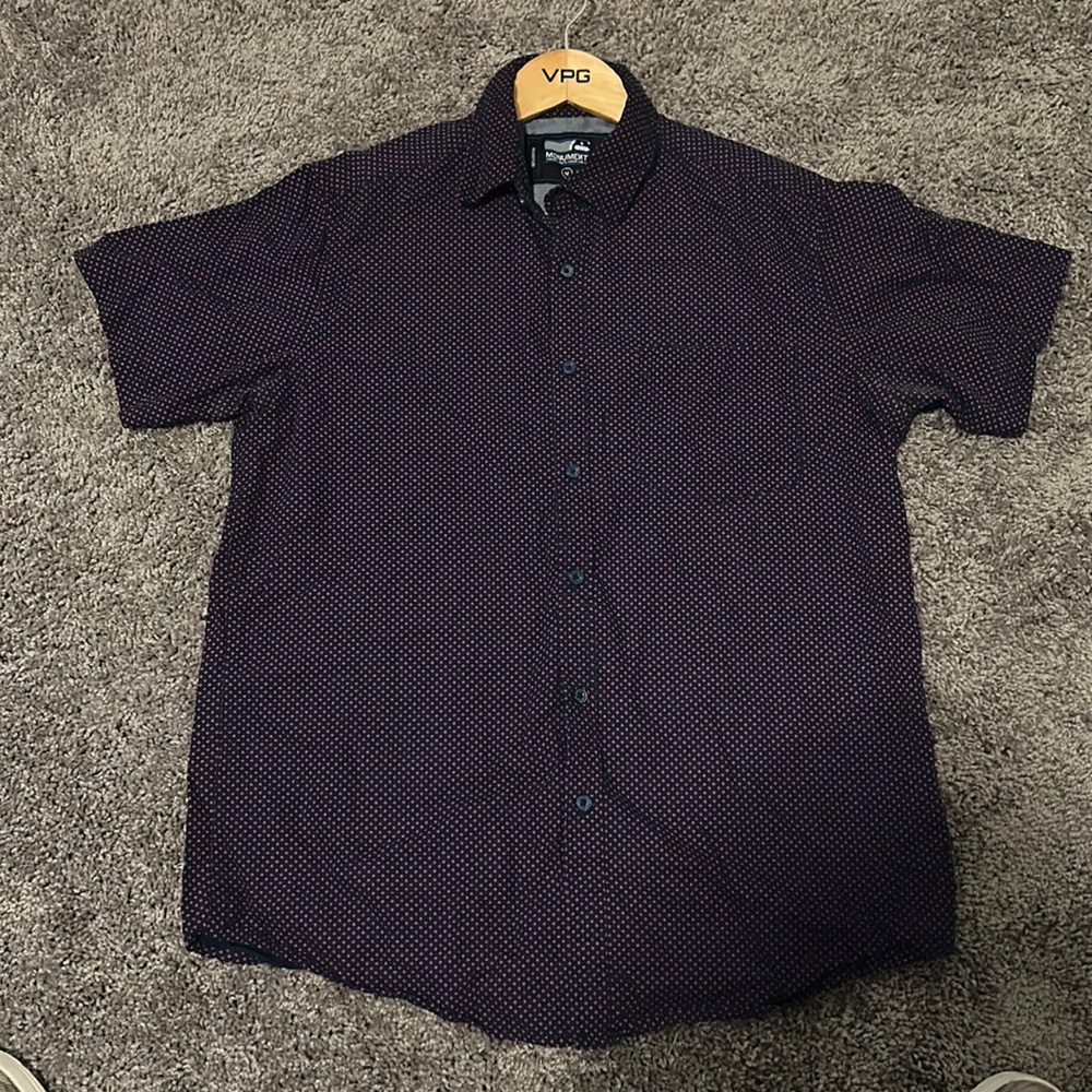 Blue/Pink Flower Button Down Shirt